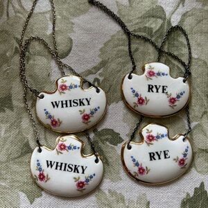 Floral Ceramic Liquor Tags